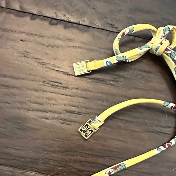 NWOT Tory Burch Printed String Bikini – Yellow Garden Rose – Size S - Picture 8 of 11